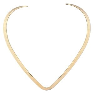 Neckwire 1pkg1 gold-plated v-curve, 6mm flat, steel 16 inch