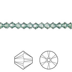 Bead 48pk erinite, Crystal Passions&reg; 4mm bicone 5328