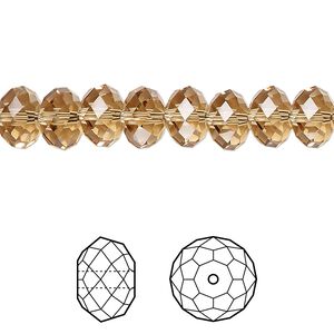 Bead 12pk light Colorado topaz, Crystal Passions&reg; 8x6mm rondelle 5040