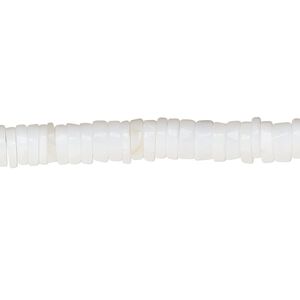 White opal 1pkg1, hand-cut rondelle bead natural 8 inch 4x1mm-6x3mm