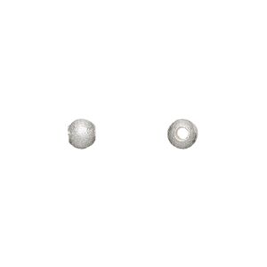 Bead 1pkg4 sterling silver, 5mm stardust round