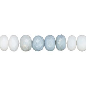 Blue peruvian opal 1pkg1, faceted rondelle bead natural B grade, 15.5-16 inch graduated