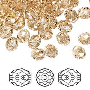 Bead 288pk crystal golden shadow, Swarovski&reg; 7x6mm olive briolette 5044