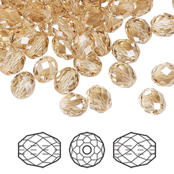Bead 288pk crystal golden shadow, Swarovski&reg; 7x6mm olive briolette 5044 image number 0