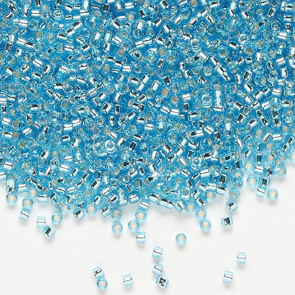 Seed bead, Delica&reg;, glass, pkg/50g, #11 round, transparent silver-lined ocean blue (DB-1209). image number 0