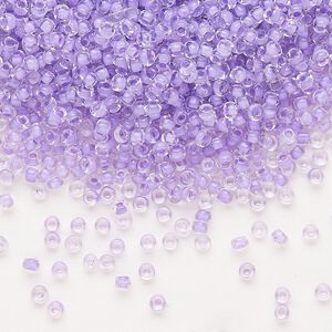 Seed bead, Dyna-Mites&trade;, glass 1pkg0.5kg, #11 round, translucent inside dyed color lilac (213 11/0 RR)