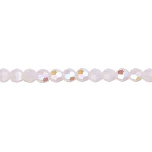 Bead 12pk rose water opal shimmer, Crystal Passions&reg; 4mm round 5000