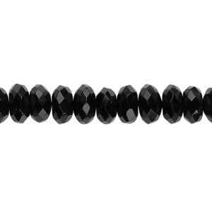 Black onyx 1pkg1, faceted rondelle bead 15.5-16 inch 8x5mm