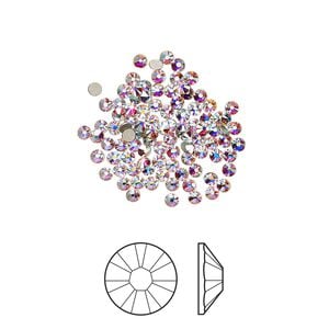 Flat back 144pk crystal AB foil back, Crystal Passions&reg; 1.7-1.9mm rose round SS5 2058