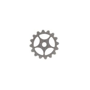 Component 1pkg10, gunmetal-plated brass, 15.5mm round gear.