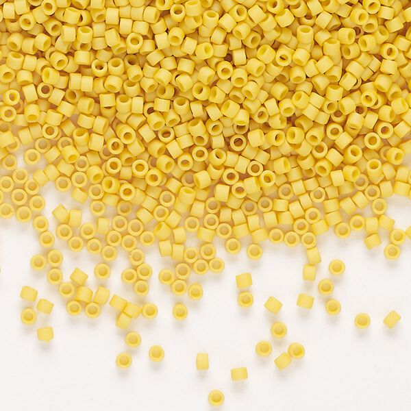 Seed bead, Delica&reg;, glass, pkg/50g, #11 round, opaque matte glazed pineapple (DB-2284). image number 0