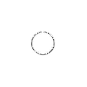 Jump ring 1pkg100 imitation nickel-plated, 12mm round, 20 gauge / 10.4mm inside diameter / brass