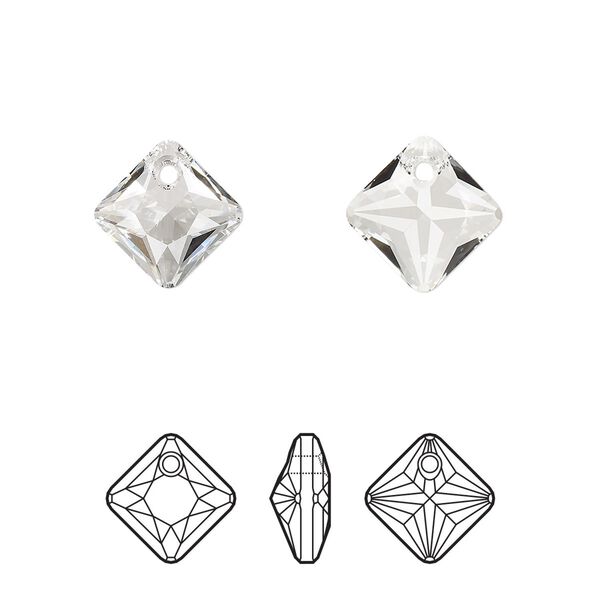 Drop 48pk crystal, Swarovski&reg; 11.5mm pendant princess cut 6431 image number 0