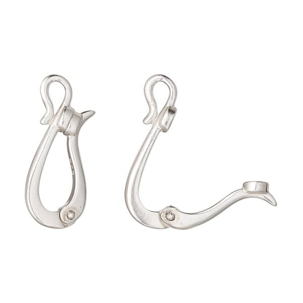 Clasp magnetic hook 1pkg1 sterling silver, 18x10mm hinged, JBB Findings 1-strand image number 0