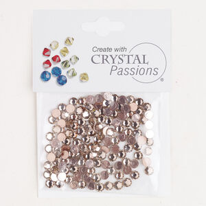 Flat back 1pkg144 vintage rose foil back, Crystal Passions&reg; rhinestone 3.80-4.00mm hotfix round SS16
