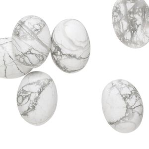 Howlite 1pkg6, calibrated oval cab natural 16x12mm