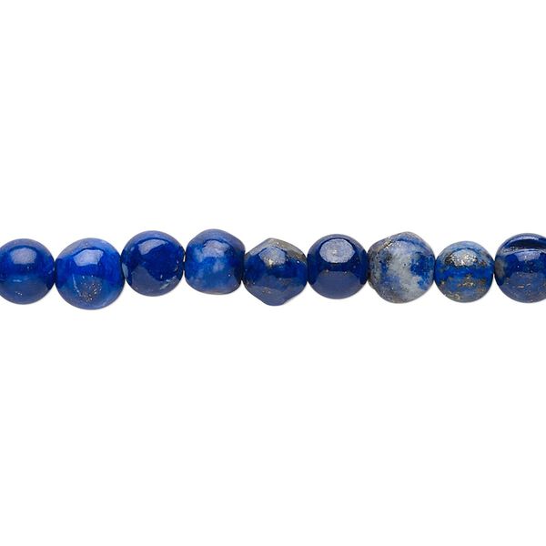 Lapis lazuli 1pkg1, non-uniform round bead natural 15 inch 5-6mm image number 0
