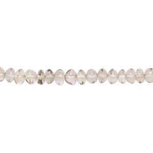 Smoky quartz 1pkg1, hand-cut saucer bead 14 inch 4x2mm-5x4mm