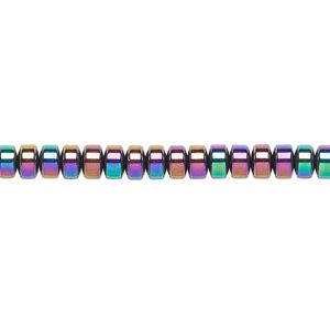 Hemalyke&trade; 1pkg1, rainbow titanium-coated rondelle bead 15.5-16 inch 4.5x3mm