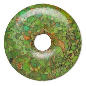 Mosaic "turquoise" (magnesite) 1pkg2, donut focal 45mm