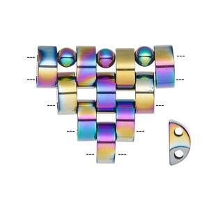 Hemalyke&trade; 1pkg1, electroplated prestrung triangle focal 29mm