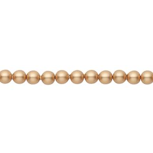 Pearl 100pk vintage gold, Crystal Passions&reg; 4mm round 5810