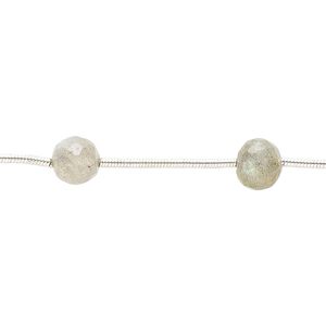 Labradorite 1pkg6, hand-cut faceted uneven round bead natural 6-8mm