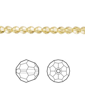 Bead 144pk dark jonquil, Crystal Passions&reg; Regenerated 4mm round 5000