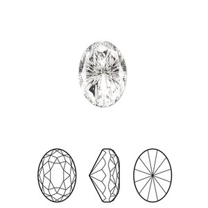 Fancy stone 1pk crystal foil back, Crystal Passions&reg; 14x10mm magical oval 4160