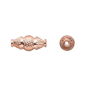 Bead 1pkg10 copper, 18x7mm fancy oval