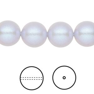 Pearl 100pk iridescent dreamy blue, Swarovski&reg; 12mm round 5810