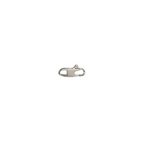 Clasp lobster claw 1pkg1, 16x5mm curved, stainless steel 1-strand