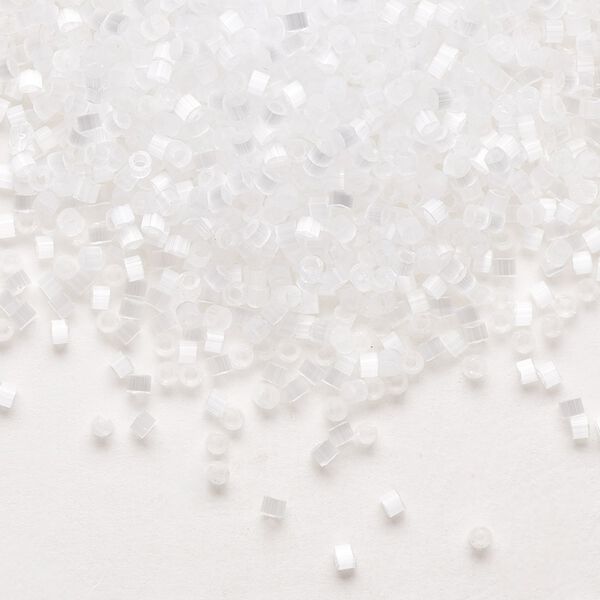 Seed bead, Delica&reg;, glass, pkg/250g, #11 round, opaque silk satin crystal white (DB-0635). image number 0