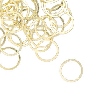 Jump ring 1pkg50 brass, 12mm hand-cut round / square wire, 18 gauge / 9.8mm inside diameter