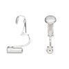 Ear wire 1pkg100, earclip converter, silver-plated brass / silicone, 16mm fishhook with 10mm barrel, fits up to 20 gauge earstud, 50 pair image number 1