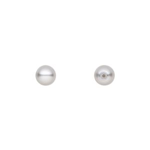 Pearl 10pk light grey, Preciosa Czech crystal 6mm half-drilled round
