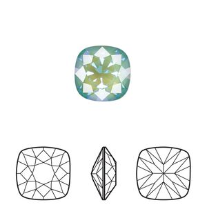 Fancy stone 1pk crystal silky sage DeLite, Crystal Passions&reg; 12mm cushion 4470