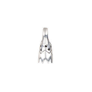 Bail, ice-pick, antiqued sterling silver, 16x7mm with 5mm grip length. Sold individually.