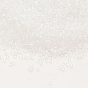 Seed bead, Miyuki, glass, pkg/35g, #15 rocaille, transparent crystal clear, (RR-131).
