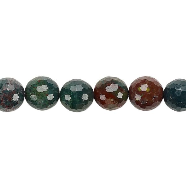 Indian bloodstone 1pkg1, faceted round bead natural 8 inch 8mm image number 0