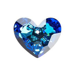 Drop 1pkg16 crystal Bermuda blue P, Swarovski&reg;, 28x23mm pendant honeycomb heart 6264