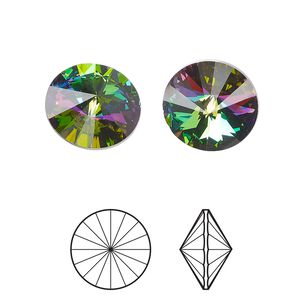 Chaton 2pk crystal electra, Crystal Passions&reg; 14mm rivoli 1122