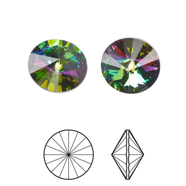 Chaton 2pk crystal electra, Crystal Passions&reg; 14mm rivoli 1122 image number 0