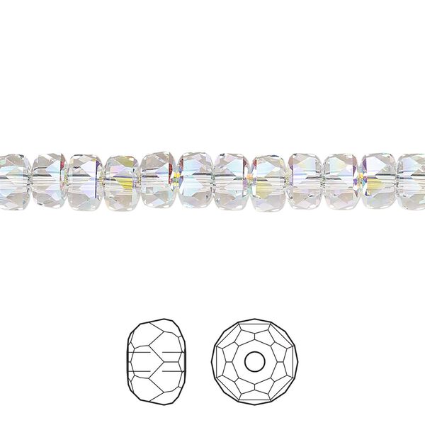 Bead 288pk crystal AB, Swarovski&reg; 6x4mm rondelle 5045 image number 0