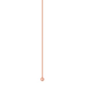 Head pin 1pkg30 copper, 2.5 inch / 2mm ball tip, 22 gauge