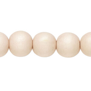 Bead 1pkg1, Taiwanese cheesewood (dyed / waxed), tan, 11-12mm round, 15-1/2 to 16 inches.