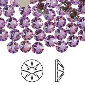 Flat back 144pk crystal vitrail light foil back, Crystal Passions&reg; 6.32-6.5mm rose round SS30 2088