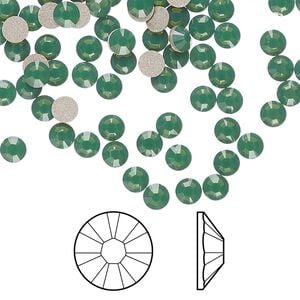 Flat back 144pk palace green opal foil back, Crystal Passions&reg; 3.8-4mm rose round SS16 2028