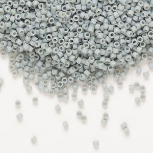 Seed bead, Delica&reg;, glass, pkg/7.5g, #11 round, opaque matte glazed shark fin (DB-2281).