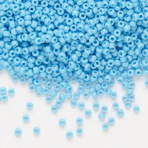 Seed bead, Dyna-Mites&trade;, glass, pkg/1/2kg, #11 round, opaque aqua blue, (742 11/0 RR).